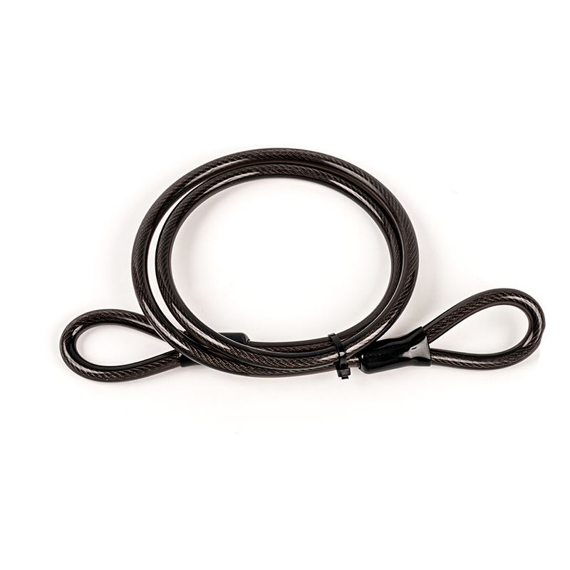 120 cm rustfrit stål tråd PVC spiral reb stålkabel lås